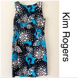Kim Rogers | White Blue Black Sleeveless Dress
